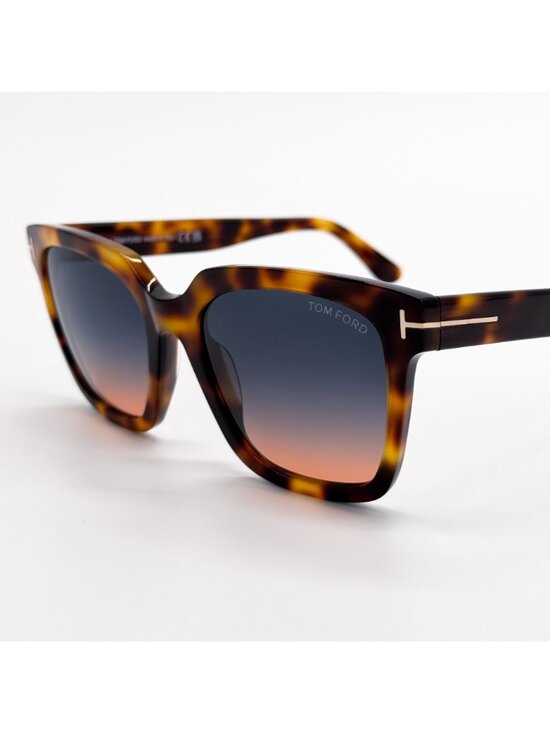 New Tom Ford Selby TF952 53P Havana Square Women Sunglasses Authentic main image 8
